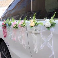 Artificial Flowers for Wedding Car Rearview Mirror Decoration Wedding Car Team Arrangement Butterfly Wedding Chair Back Flowers Staircase Handrail Bou