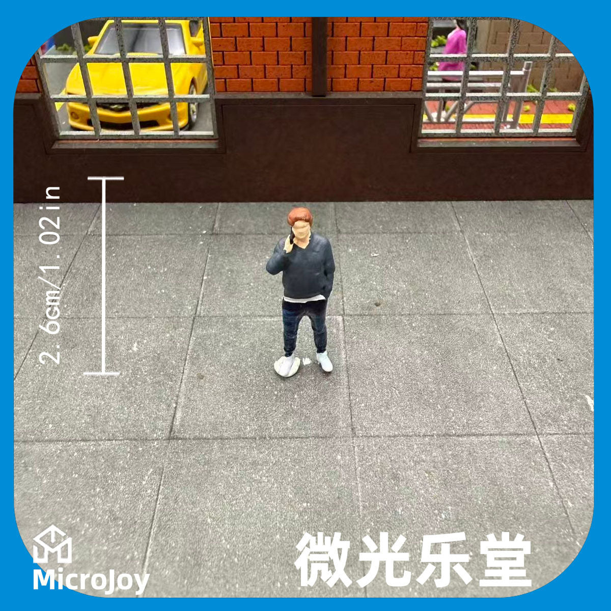 1/64微缩仿真人偶模型树脂涂装成品小人 打电话男玩具立体摆件