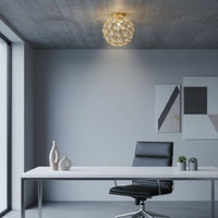 Metal Crystal Shade Decorative Glass Lamp Cover Crystal Lampshade Easy to Clean Spherical Overhead Shade