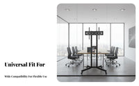 Mobile TV Stand Heavy Duty Rolling TV Cart with Wheels 360-degree Rotation Casters Adjustable Viewing Portable Presentation Stand Steel Frame Suitable for Businesses Office Exhibitors Conference Room