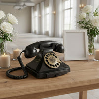Rotate Dialing Audio Guestbook Phone Bronze Handle Audio Guest Book Namecard Tray Vintage Guest Book Phone Easy to Use for Wedding Planners, Party, Hotel