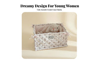 Cute Animal Organizer Bin Versatile Satin Cosmetic Pouch Storage Basket for Washroom
