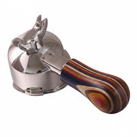 Coffee Maker Handle Espresso Machine Accessory Portafilter Solid Wood Grip Stainless Steel Double Spout Filter Mesh Ergonomic Design Suitable for Home Use Cafe