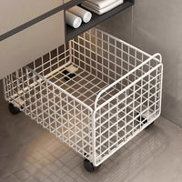 Movable Laundry Basket with Wheels for Bathroom Storage