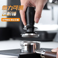 恒力双弹簧可调节咖啡压粉器不锈钢平衡弹力压粉锤51/53/58mm螺纹