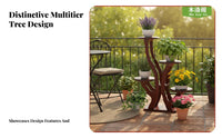 Multi-Tiered Plant Stand Anti-Slip Feet Multi-Level Planter Shelf Easy Assembly