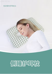 Cotton Ear Protection Pillow with Hole for Side Sleepers