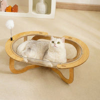 Space Capsule Cat Bed and Villa, Semi-Enclosed Cat House with Mixed Base Material, Warm Waterproof Kitten or Adult Indoor , Universal Size
