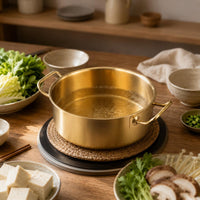 Induction Soup Pot Smooth Lustrous Finish Kitchenware Side Handles Cookware