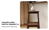 Multi-Functional Convertible Ladder Chair Foldable Transforming Ladder Chair Space-Saving Step Stool Sturdy Construction for Homeowners, Apartment Dwellers, Kitchen, Living Room, Office, Library