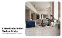 Curved Sectional Sofa and Table Group Italian Design & Aesthetic Multi-Piece Seating Arrangement Long-Lasting Construction