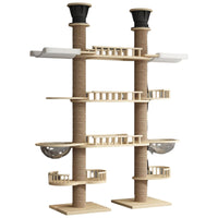Multi-level wood cat condo tower