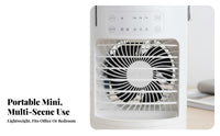 Desktop Air Chiller 7-Color Portable Water-Cooled Chiller Triple Fan Settings Speeds Desktop Misting Fan for Bedroom, Dorm Room, Camping