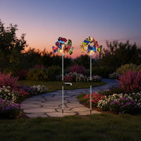 2 Pieces Solar Butterfly Hanging Light Decorative Yard Decoration Weatherproof