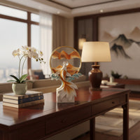 Fish Figurine Small Living Room Table Glossy Aquatic Sculpture with Base Durable Sturdy Design Unique Layered Texture Suitable for Wine Cabinet TV Cabinet Entryway Gift Giving
