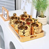 6 Pieces Airtight Canister Set Lightweight Plastic Tea Storage Jar Set