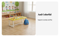 Kindergarten Learning Table Rounded Corners Preschool Art Desk Construction Preschool Learning Table Set for Young Children, School, Classroom, Home