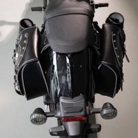 Motorcycle Saddlebags Leather-Textured Motorcycle Side Bags Strap-and-Buckle Luggage for Motorcyclists