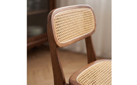 Natural Wood Look Bamboo Dining Set Rectangular Table with Woven Chairs Minimalist Cane Dining Set Wooden for Small Families, Kitchen, Breakfast Nook
