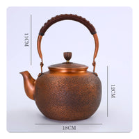 Copper Tea Kettle Elegant Tea Kettle with Lid Heat-Resistant for Home, Office