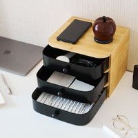 Multi-layer Arc Drawer Storage Box with Bamboo Board