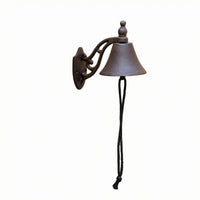 Rustic Wall Mounted Bell Ornate Home Decor Curled Metalwork for Fence