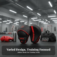 Force Absorbent Curved Muay Thai Pad Shock Absorbing Curved Kick Guard Reinforced Stitching Muay Thai Arm Pad Gel Foam Padding for Coaches, Fighters, Dojo, Home Gym