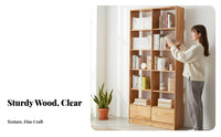 sturdy Wood Construction Multi-Tier Standing Shelf Nordic aesthetic standing shelf Open Shelving Display Rack Minimalist Design for Book Lovers, Apartment Dwellers, Office Workers, Study Room, Bedroom, Entryway, Kitchen