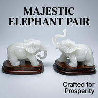 Stone Elephant Statue Decor, Feng Shui Elephants Pair Statues, Decorative Elepha #variant:18*11*12-17 cm, Base Height 3cm