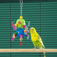 Small Parrot Toys, Suspended Ball for Enrichment, Budgie Toys and Molar Accessories, Gnaw Toys for Parrot Cage Entertainment