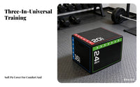 3 in Jump Box PU Foam Padding Fitness Jump Box Firm-Density Exercise Step Cube for Beginners, Athletes, Home Gym