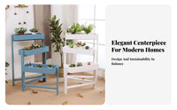 3-Tier Plant Stand Retro Design Foldable Stepped Planter Indoor Outdoor Use Easy to Assemble for Gardeners, Balcony, Patio