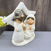 跨境新品五星一家三口小孩诞生摆件复活节圣诞节树脂工艺装饰品