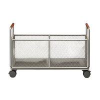 Mesh Basket with Wood Handles Breathable Cabinet Organizer Basket Long-Lasting