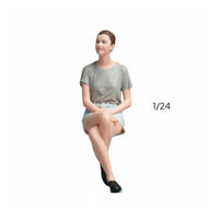 Sitting Woman Figurine Highly Detailed Miniature Female Figure Painted Scale Model Person for Hobbyists, Collectors, Diorama, Sand Table