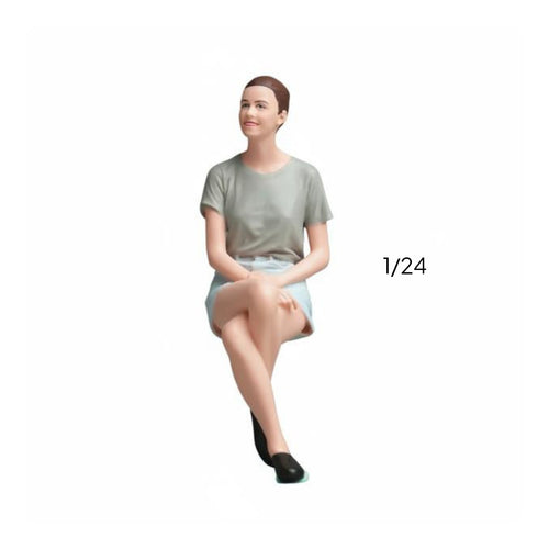 Sitting Woman Figurine Highly Detailed Painted Scale Model Person for Collectors