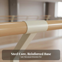 Double Dance Bar Sturdy Design Double Ballet Bar Stable Construction Floor Mounted Dance Barre for Dancers, Professionals, School, Gym, Home