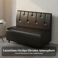 Stain-Resistant Retro Cafe Sofa Easy to Clean Industrial Bar Bench High-Density Foam Black Leatherette Booth Waterproof for Interior Designers, Business Owners, KTV Lounges, Milk Tea Shops, Restaurants, Cafes