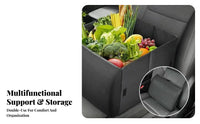2-in-1 Car Support Storage Box Multifunctional Foldable Organizer Versatile Convertible Backrest Storage Bin for Grocery Shopping