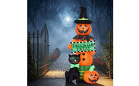 Spooky Pumpkin and Black Cat Inflatable Pumpkin with Black Cat Outdoor Quiet for Yard, Lawn, Porch, Party