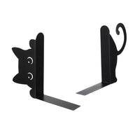 Cute Black Cat Shaped Iron Bookend, Creative Cartoon Bookend for Desk Storage