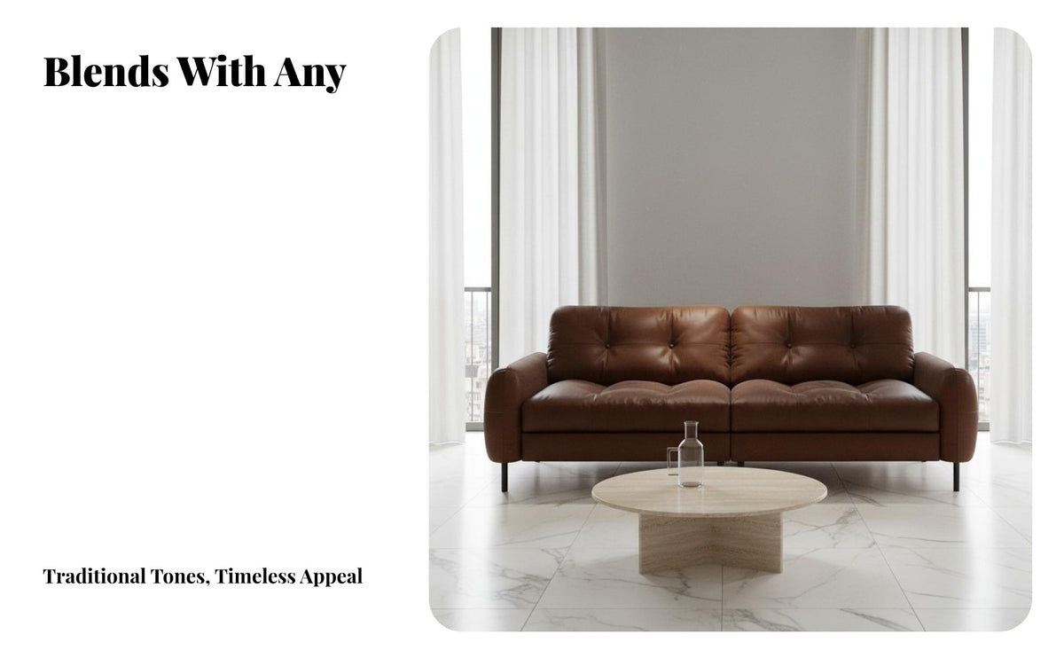 Italian design Three-Seater Straight Sofa Minimalist Design Living Room Seating Retro Look Couch Lowspine silhouette for Apartment Dwellers, Homeowners, Families, Studio, Lounge Area, Office