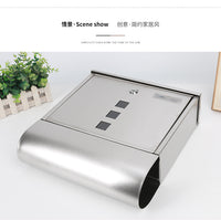 速卖通亚马逊欧式田园家用室外不锈钢快递箱 报纸箱 方孔带窗信箱