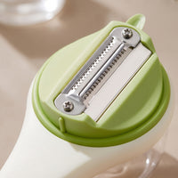 Stainless Steel Vegetable Peeler with Collection Cup Serrated Handheld Vegetable Peeler with Container Sharp Easy to Clean for Home Cooks, Kitchen, Meal Prep