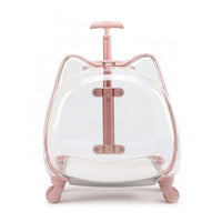 Cat Carrier with Wheels Wheeled Pet Carrier Ventilated Cat Trolley with Handle for Road Trips