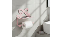 Bathroom Tissue Holder with Phone Shelf Cute Hardware Space-Saving for Bathroom