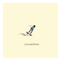1/64 Scale Skateboarder Figure Hand-Painted Tiny Skater Man Figurine
