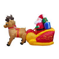 Christmas Inflatable Reindeer Sled and Santa Claus Yard Decoration (EU Plug)