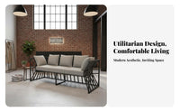 rustic design Metal Frame Armchair and Table Set Minimalist Design Upholstered Single Sofa Modern Aesthetic Indoor Furniture Space-Saving for Homeowners, Business Owners, Interior Designers, Small Apartment, Reception Area, Boutique, Living Room