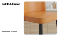 Upholstered Bar Stool with Backrest Nordic design Counter Chair Modern Minimalist Design Integrated Footrest for Kitchen Island